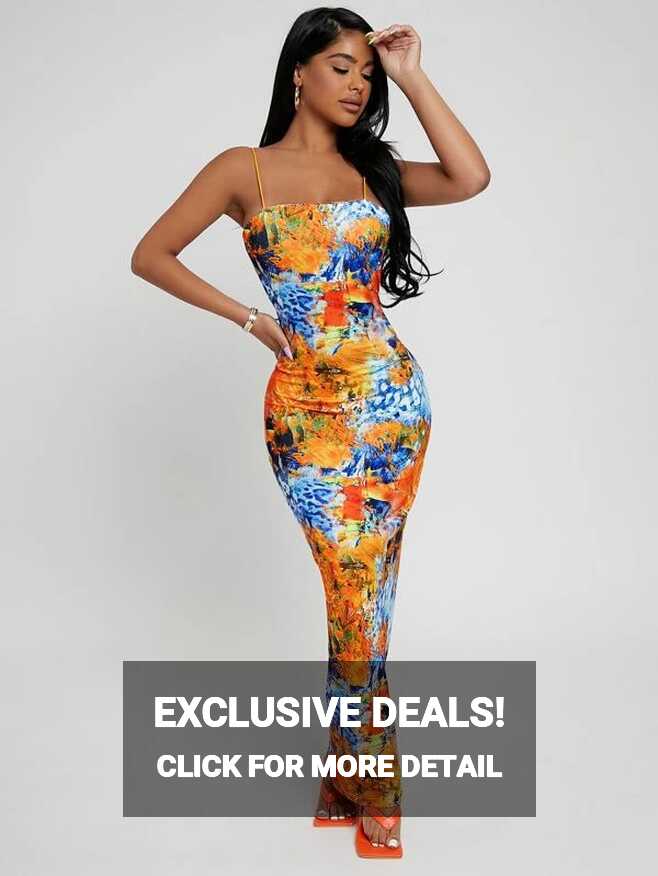 SHEIN SXY Graphic Print Bodycon Cami Dress ⋆ Women&#39;s Store