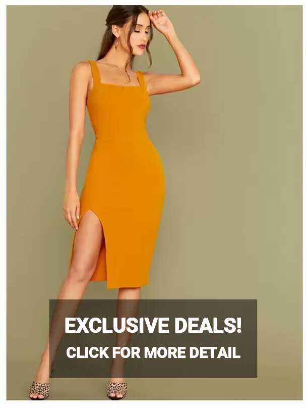 SHEIN Slit Knee-Length Bodycon Dress | eBay