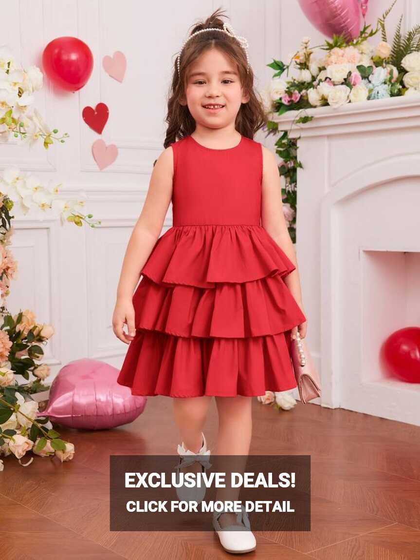 SHEIN Toddler Girls Layer Hem Dress | SHEIN