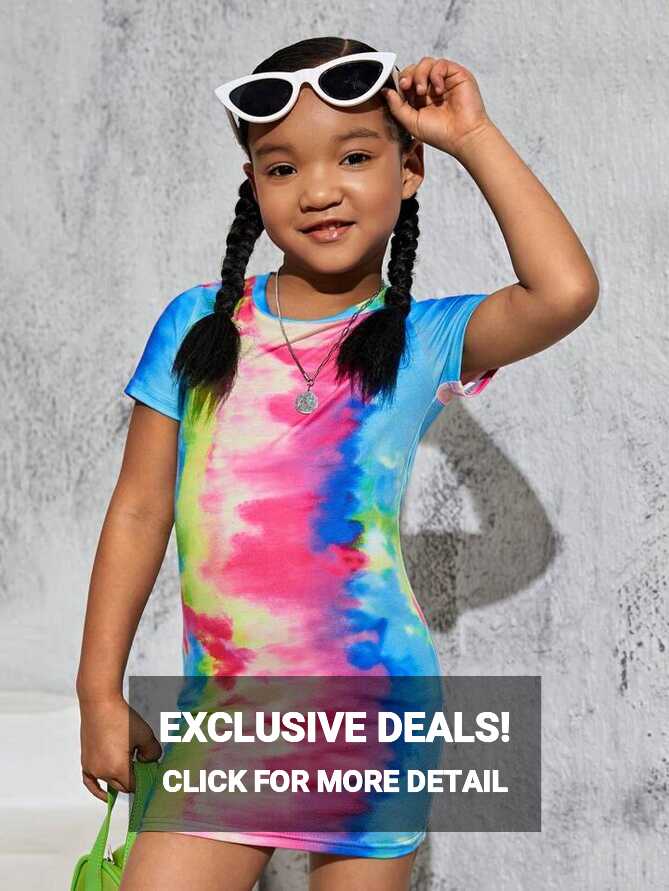 SHEIN Toddler Girls Tie Dye Fitted Dress | SHEIN USA