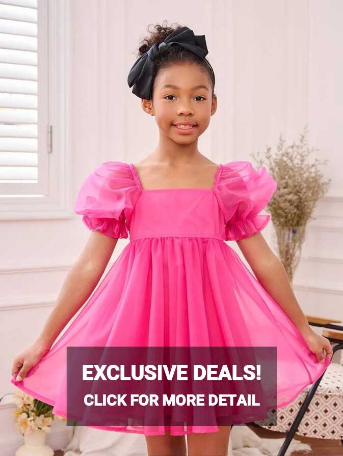 SHEIN Tween Girl Solid Puff Sleeve Dress for Sale Australia| New ...