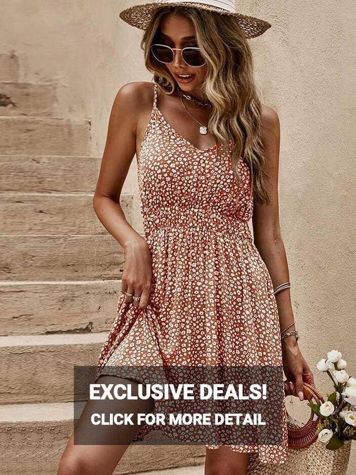 SHEIN VCAY Ditsy Floral Cami Dress