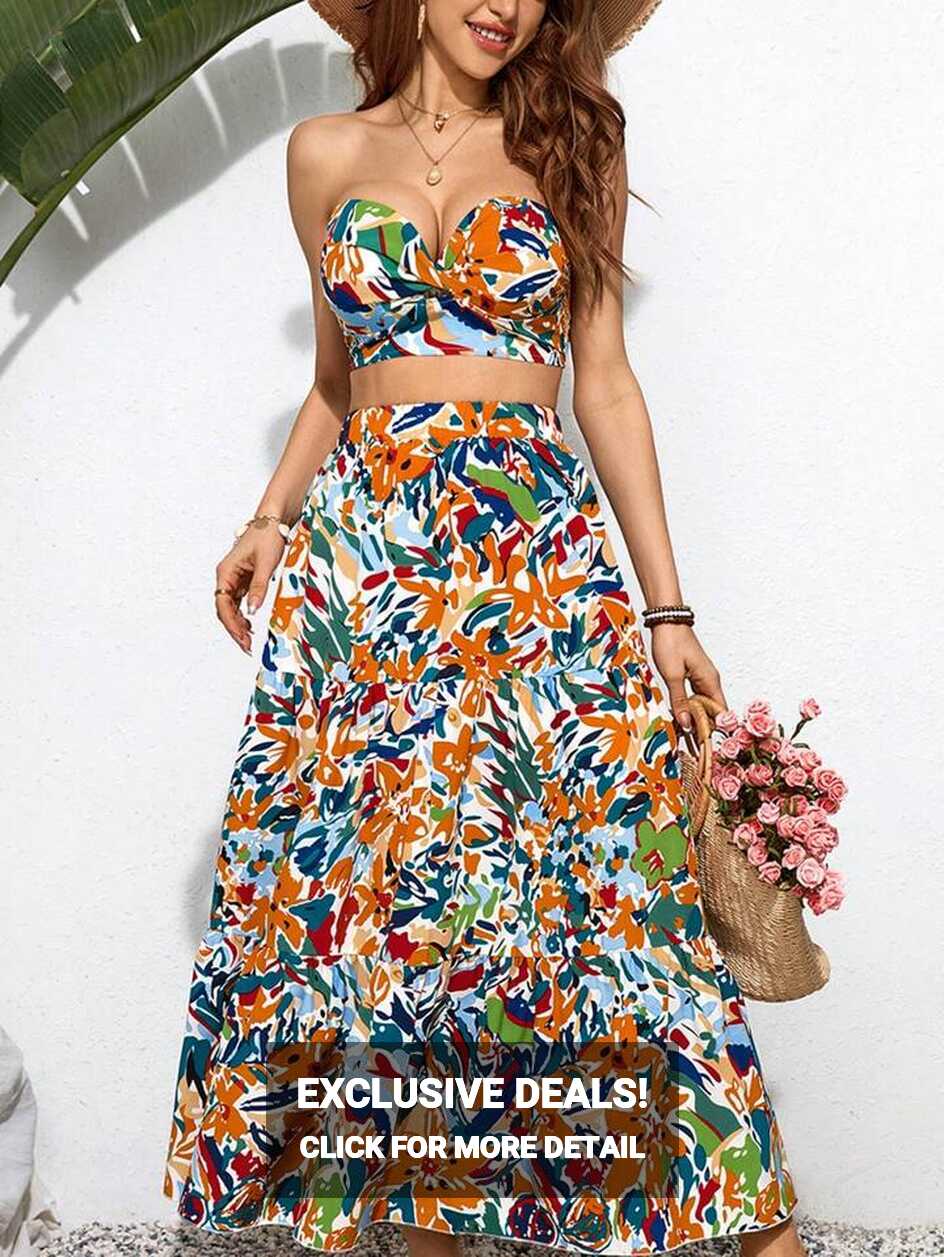 SHEIN VCAY Summer Women Two-Piece Beach Set Outfits | SHEIN USA