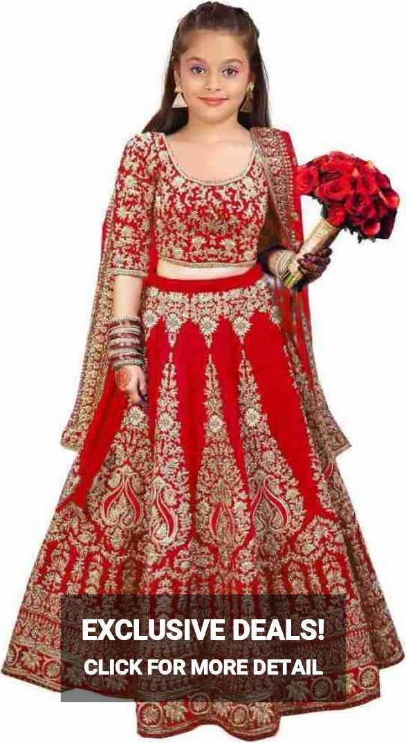 SHRESVA Girls Lehenga Choli Ethnic Wear Embroidered Lehenga, Choli ...