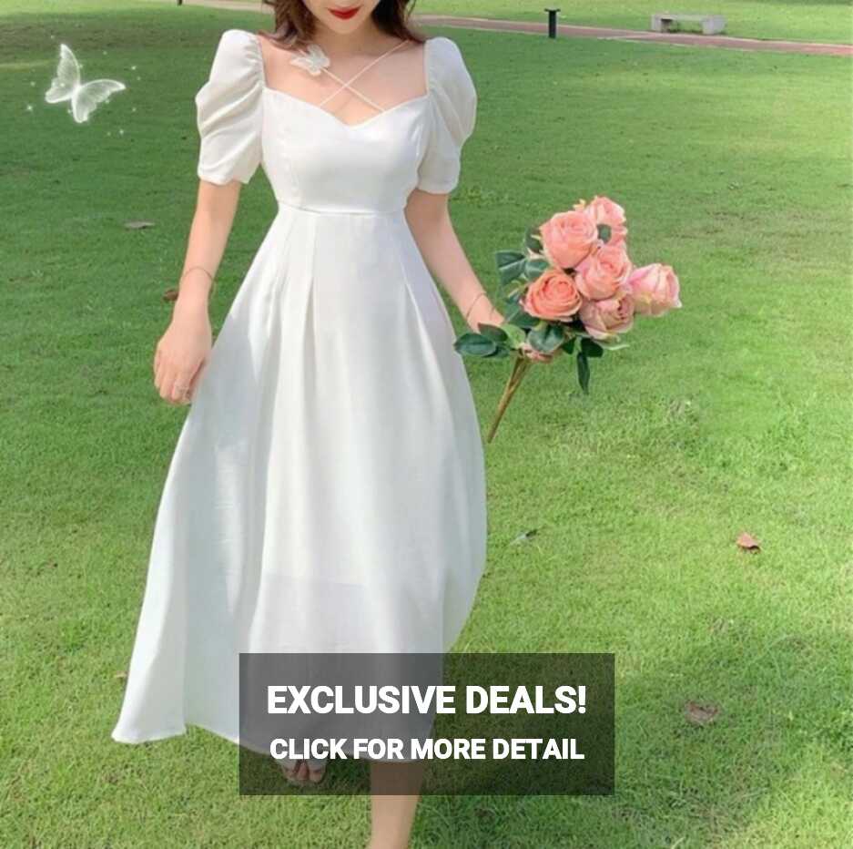 SIS summer white dress long dress plus size dress for women casual ...