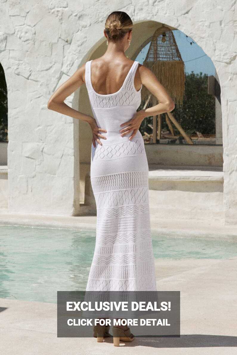 SOL SWIM White Maxi Dress Beach Cover Up