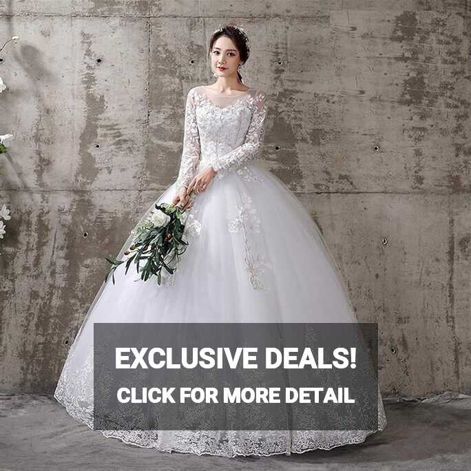 SWEETQT New Korean Bright Wedding Dress Wedding Dresses White ...