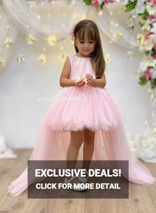 Sarah Dress Pink. Pink Knee-length Long Tail Fluffy Baby Girl ...