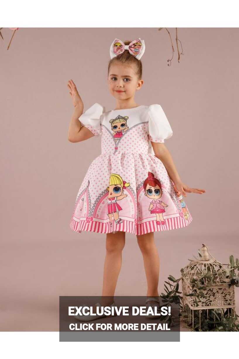 Sare Çocuk Giyim Girl&#39;s Lol Printed Birthday Dress - Trendyol