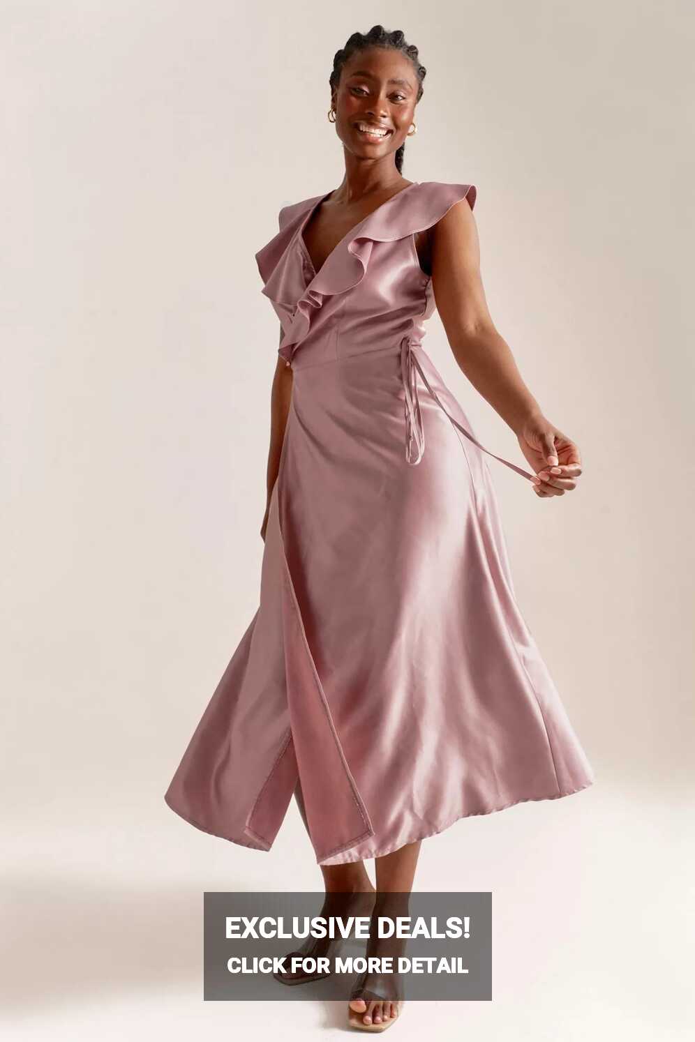 Satin Wrap Dress