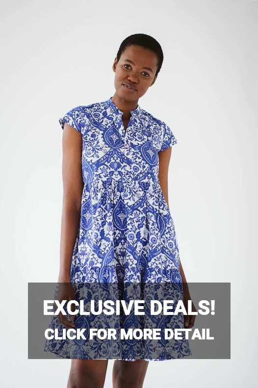 Savannah Blue Print short summer Dress South-Africa | Trinity