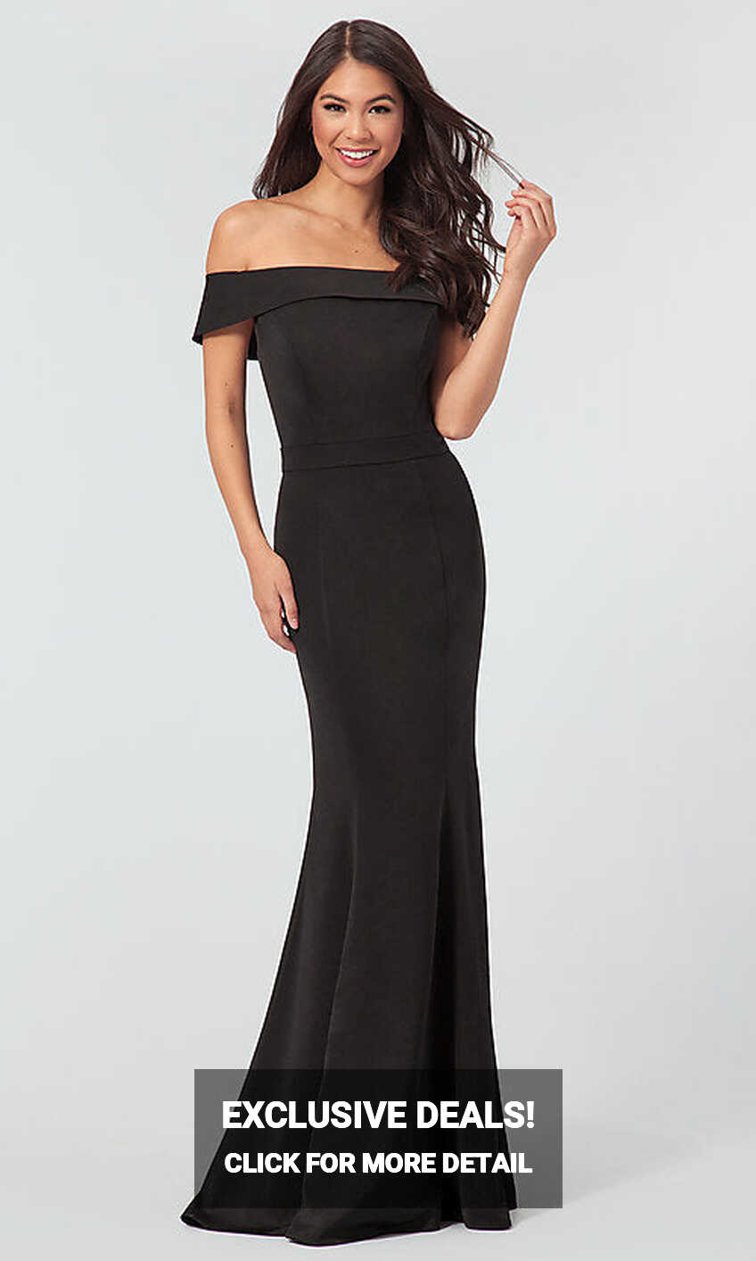 Scuba black Off Shoulder Bodycon Maxi Dress – I Wear My Style