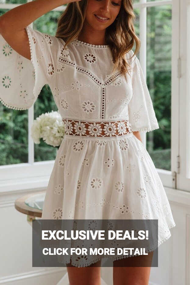 See Through White Lace Mini Dress | Bohemian, Country &amp; Vintage Style