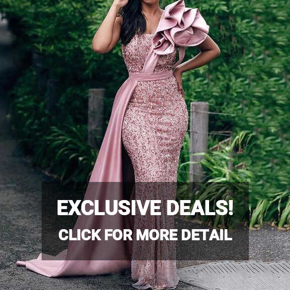 Sequin Aso Ebi Style African Women Mermaid Evening Dress Plus Size ...