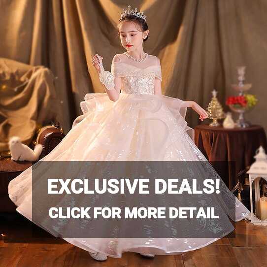 Sequin Embroidery Flower Girls Dress For Wedding Party Evening ...