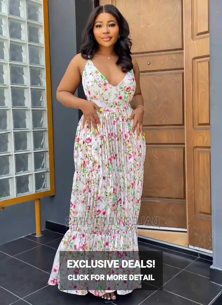 Sexy Backless Floral Maxi Gown Woman Casual Long Dress in Lekki ...