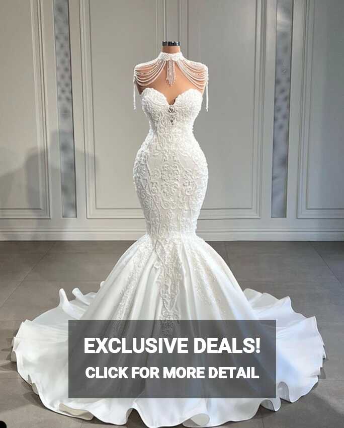 Sexy Beaded Crystal Wedding Dress Tassel Diamond Sweetheart Neck ...