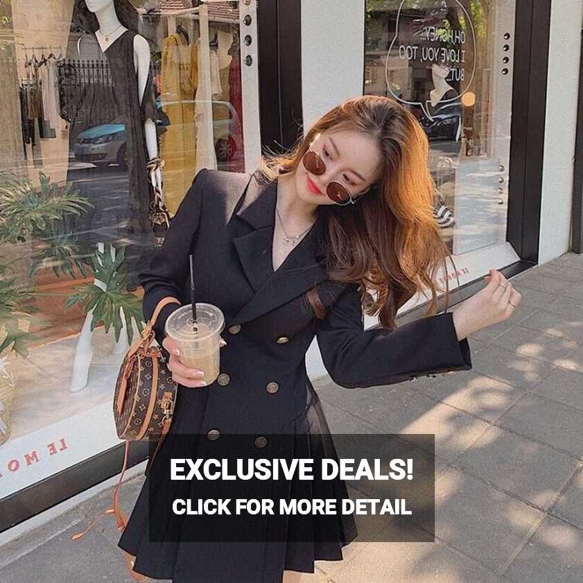 Sexy Black Hepburn Blazer Dress Vintage Aesthetic Woman Aesthetic ...