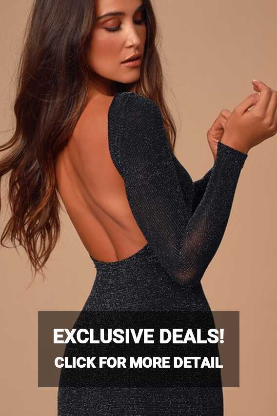 Sexy Black and Silver Dress - Bodycon Dress - Backless Dress - Lulus