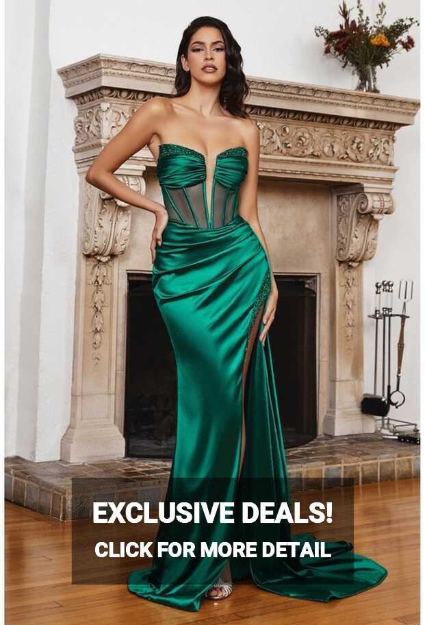 Sexy Evening Gown, Long Prom, Bridesmaids Dress, Satin Ruched, See ...