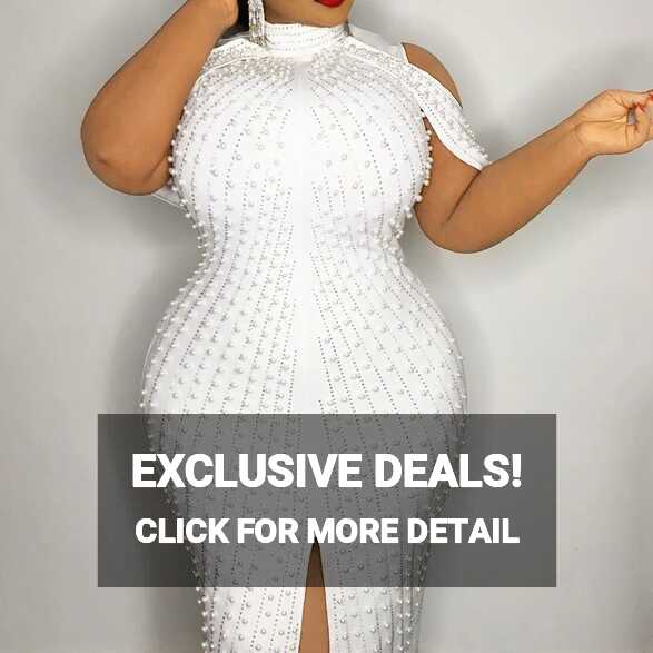 Sexy Off Shoulder White Beaded Cape Bodycon Dress For Women ...