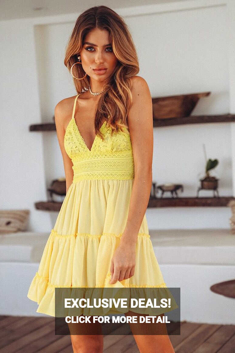 Sexy Short Yellow Summer Dress Beach Dress – FancyVestido