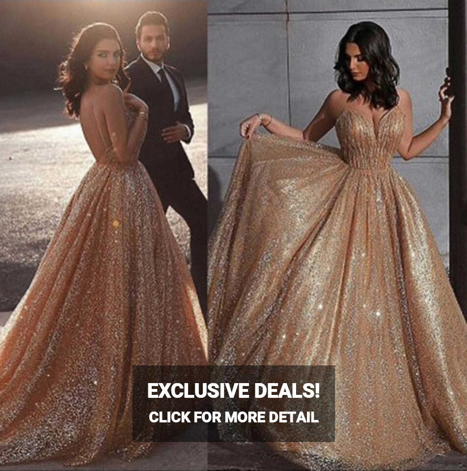 Sexy Women Evening Dress Gold Maxi Dress Cocktail Party Dress Ball ...