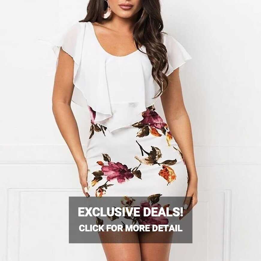 Sexy Women Summer Dress Sleeveless Floral Printed Bodycon Holiday ...