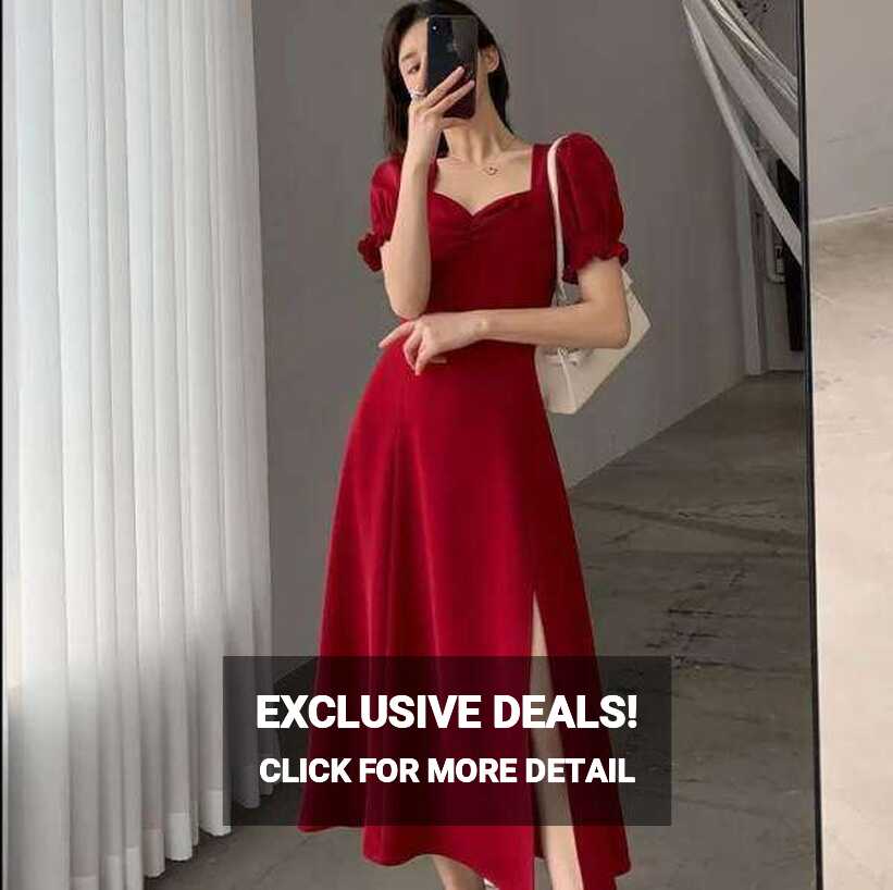 Sexy trendy aesthetic debut plus size dress red dress for ...