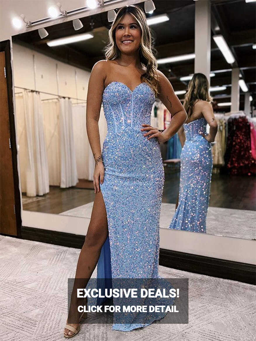 Sheath Sweetheart Strapless Long Velvet Sequin Sexy Prom Dress UK ...