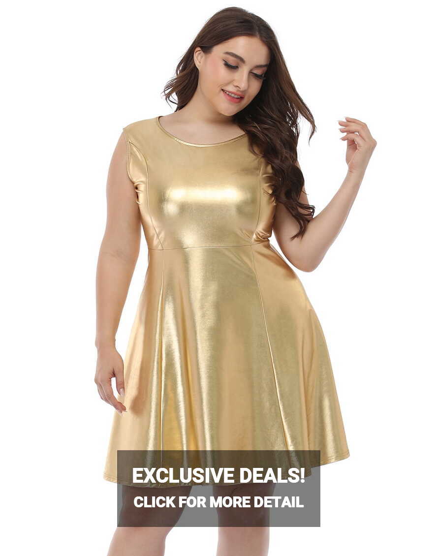 Shiny Metallic Alien Costume Dress - Futuristic Space Skater Dress ...