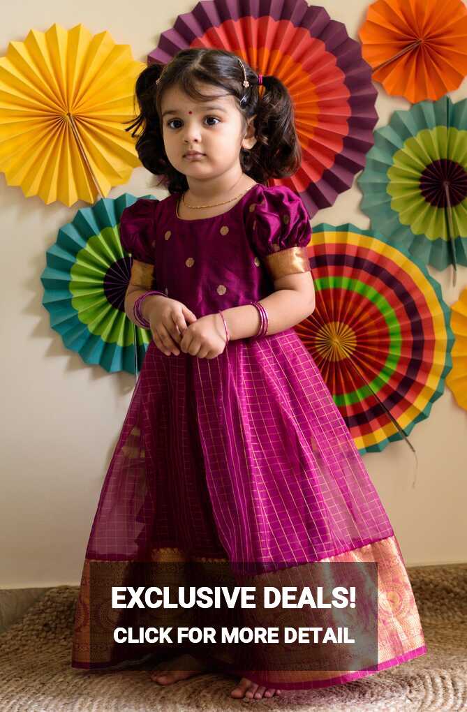 Shop Kids&#39; Cute Pink Chanderi &amp; Organza Designer Frocks – ekantastudio