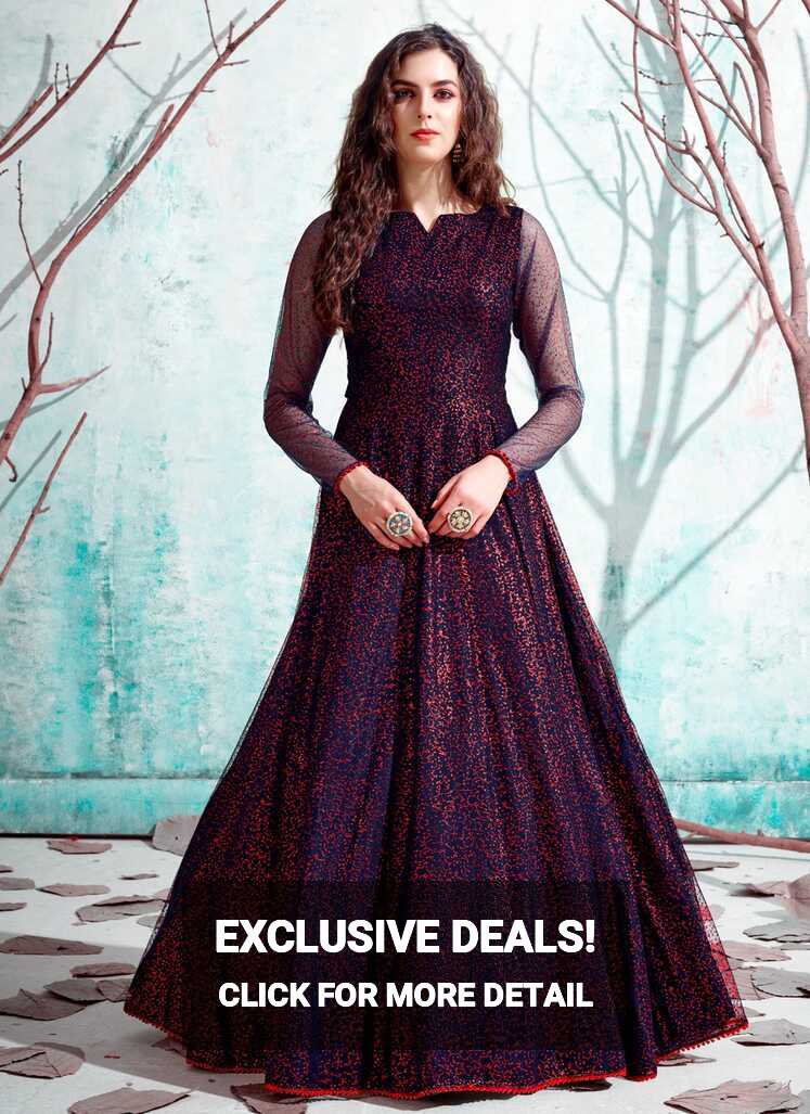 Shop Net Designer Gown Online : 180446 -