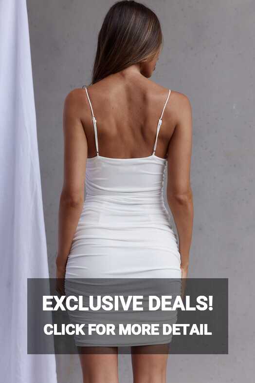 Shop the Casanova Ruched String-Tie Dress White | Selfie Leslie