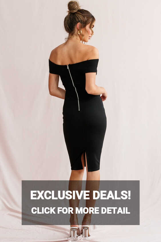 Shop the Corrine Elegant Off the Shoulder Bodycon Dress Black ...