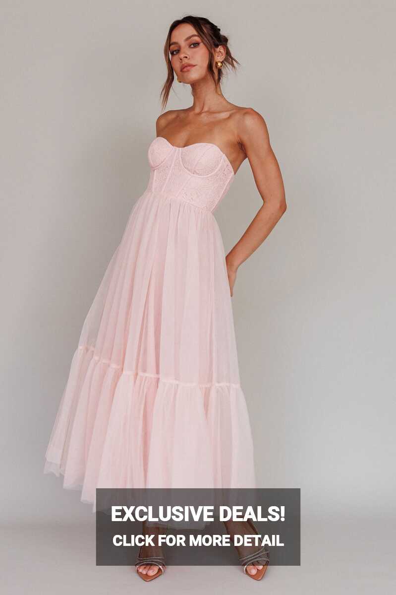 Shop the Dancing With Me Sweetheart Tulle Midi Dress Pink | Selfie ...