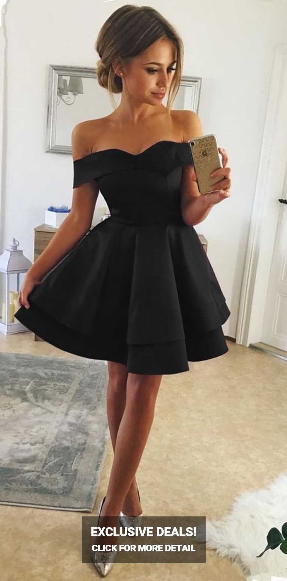 Short Black Homecoming Dresses For Back To School Us14