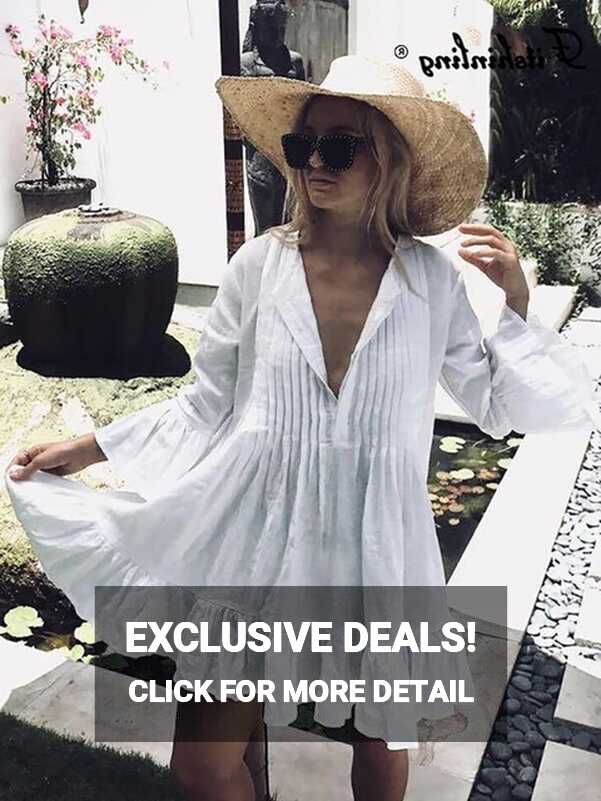 Short Bohemian White Beach Dress | White Beach Dress Sleeves ...