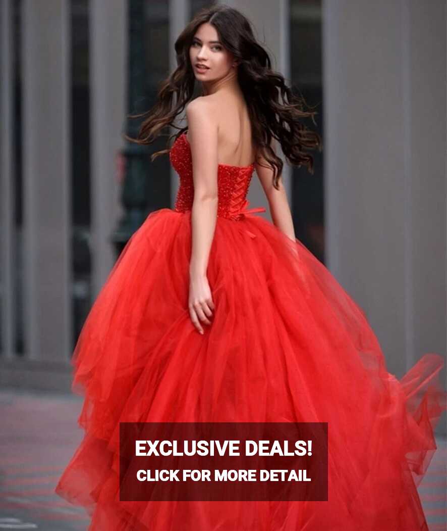 Short Front Long Back Red Prom Dresses Women Formal Party Vestidos ...