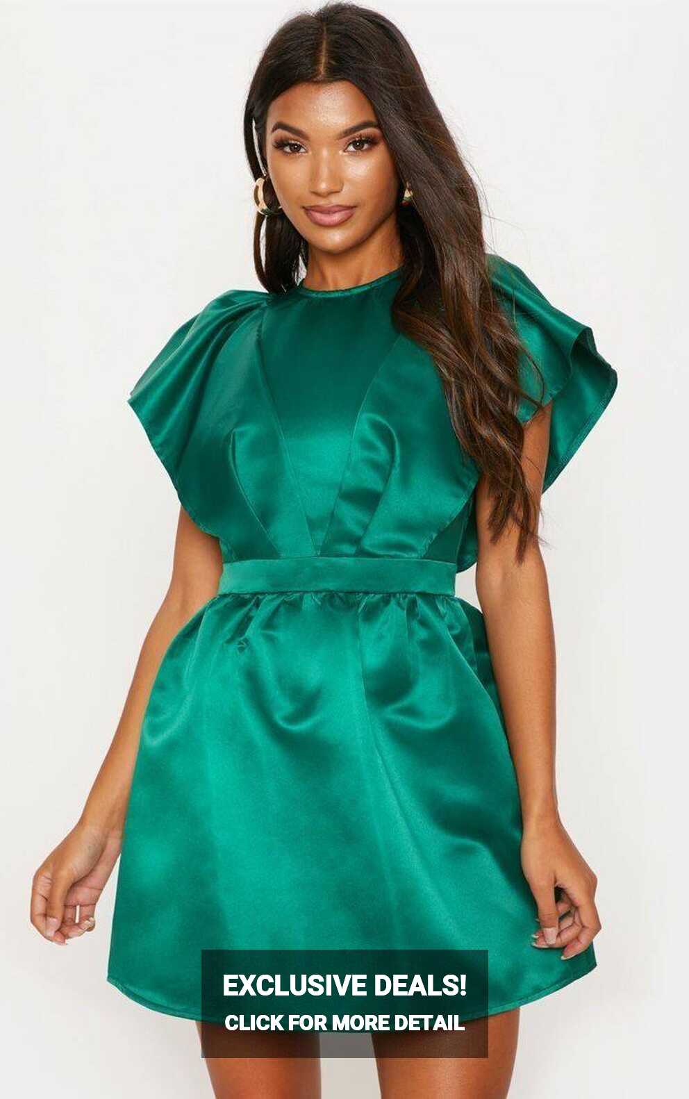 Short Green Satin Dress