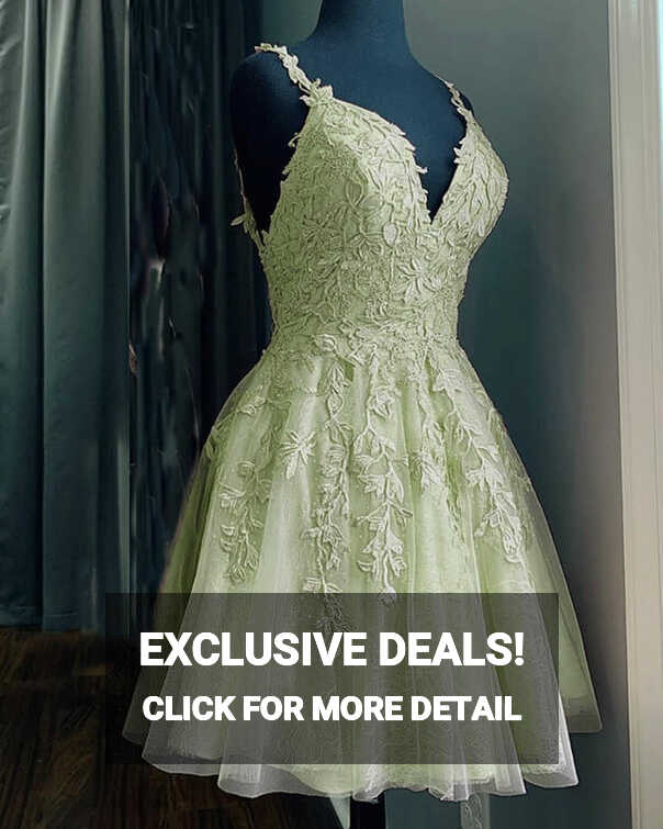 Short Lace Homecoming Dresses V Neck – Lisposa