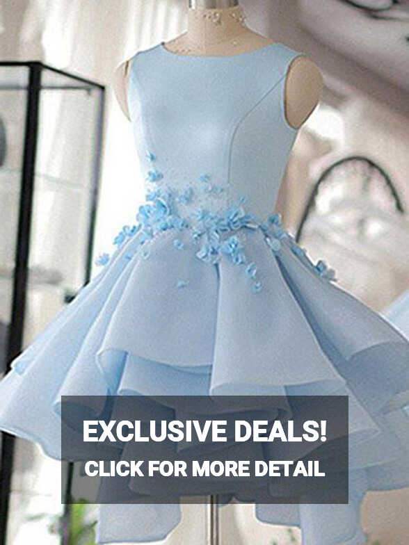 Short Light Blue Teen Prom Dress REAL027