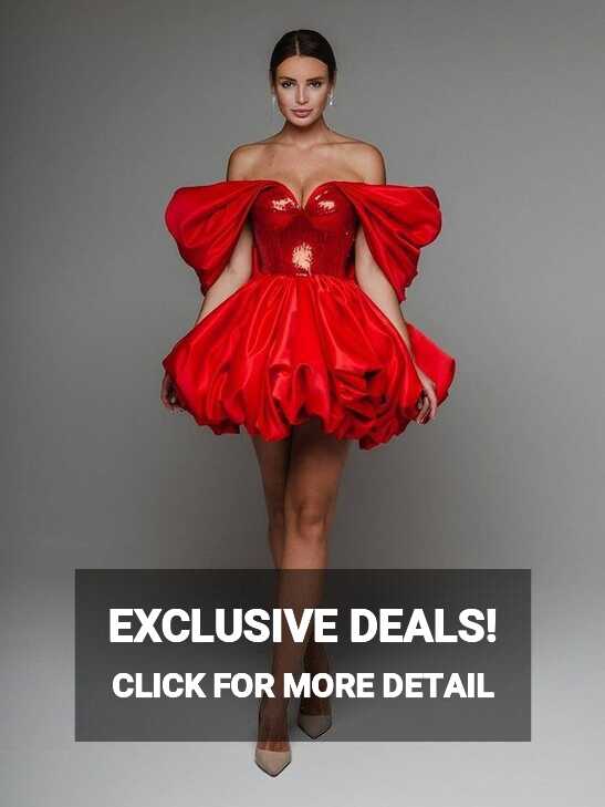 Short Red Dress With Corset, Mini Dress Formal, Womens Clothing ...