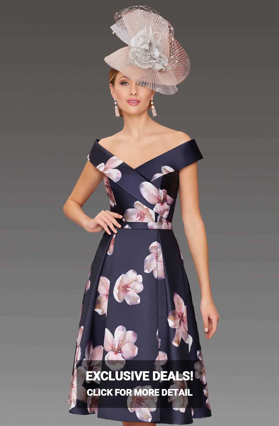 Short floral dress with fuller skirt. 008732 - Catherines of Partick