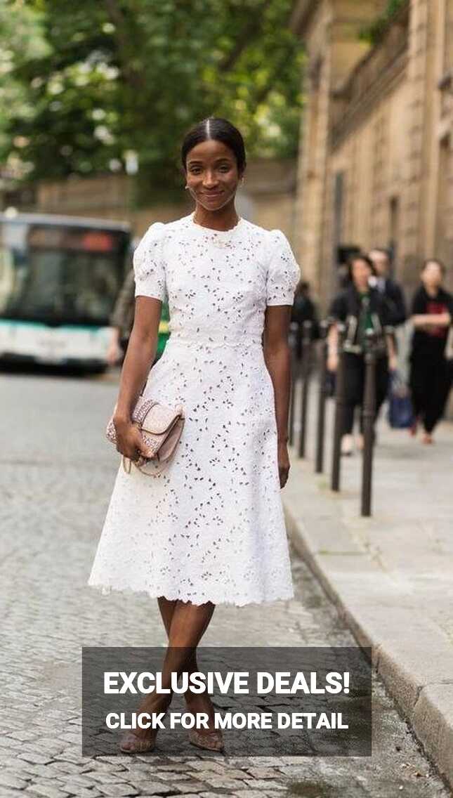 Short sleeves White Knee-length White Homecoming Dress for Sale ...