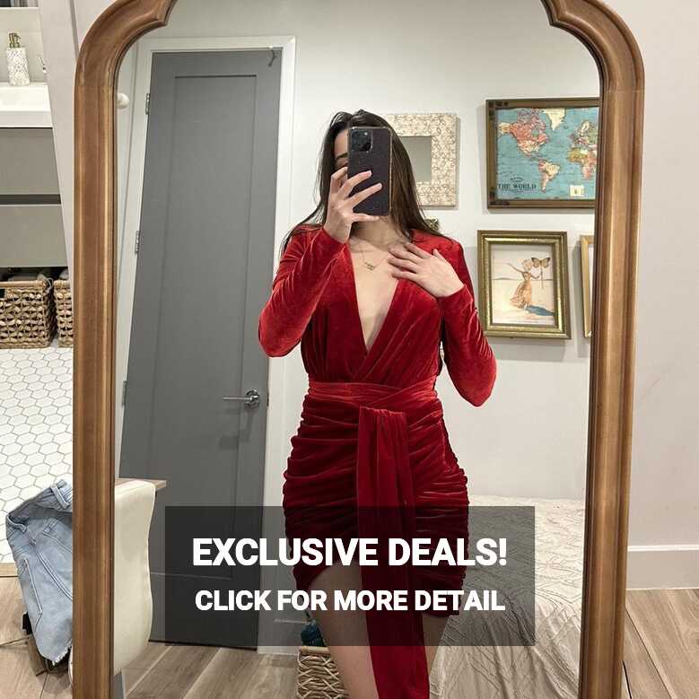 Short velvet red dress from House of CB. Perfect for... - Depop