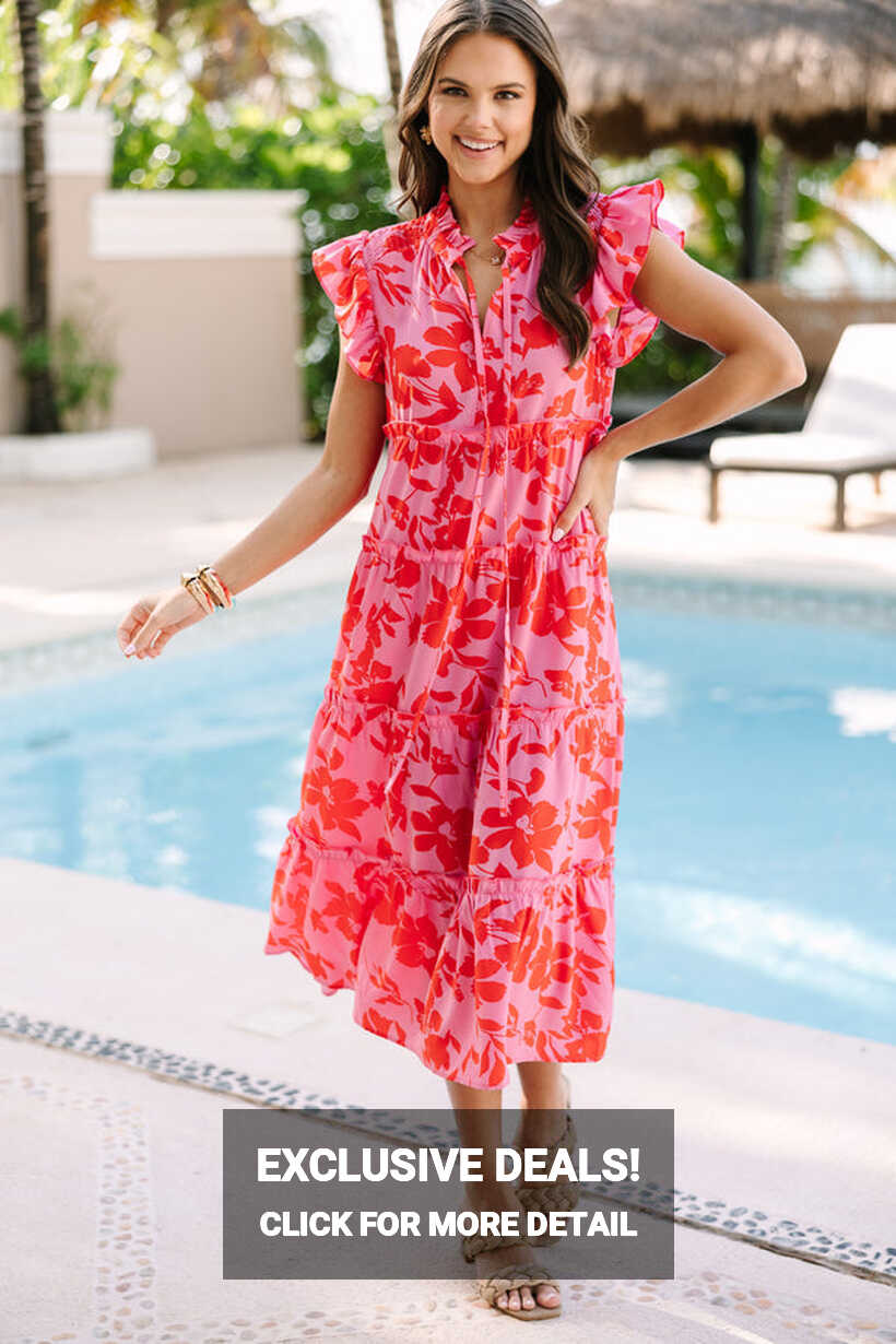 Show You Off Rose Pink Floral Midi Dress – Shop the Mint