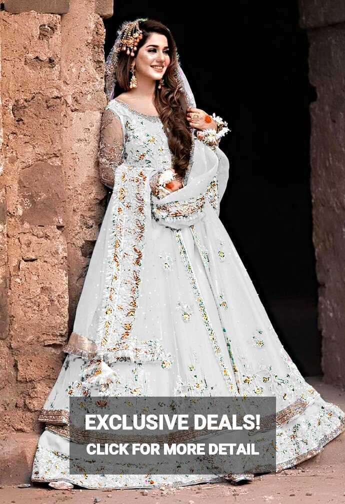 Shrenz White Bridal Collection Net Maxi Replica Master Replica ...