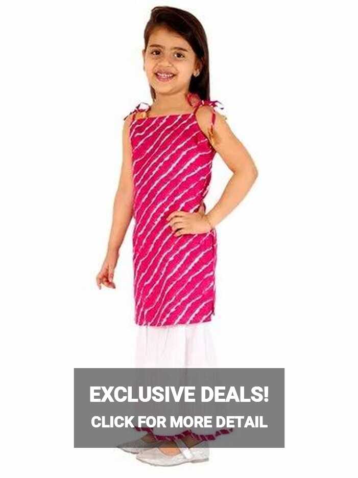 Shrinathji Collection Cambric Cotton Kids Kurti Sharara Set ...