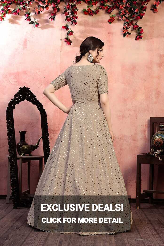 Silk Semi Stitched Long Fancy Gown For Party Wear – Cygnus Fashion